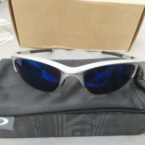 oakley silver half jacket ice iridium lens new